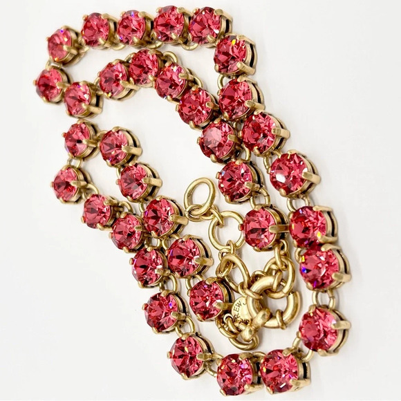 J. Crew Martha Pink Swarovski Crystal Dot Necklace - Picture 2 of 4